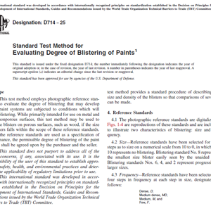 ASTM D714 - 2025- Standard Test Method for Evaluating Degree of Blistering of Paints